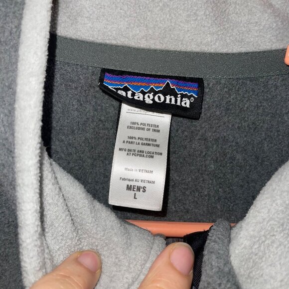 Patagonia Mens Jacket Size Large Gray Full Zip Long Sleeve Fleece Pockets - Picture 4 of 8